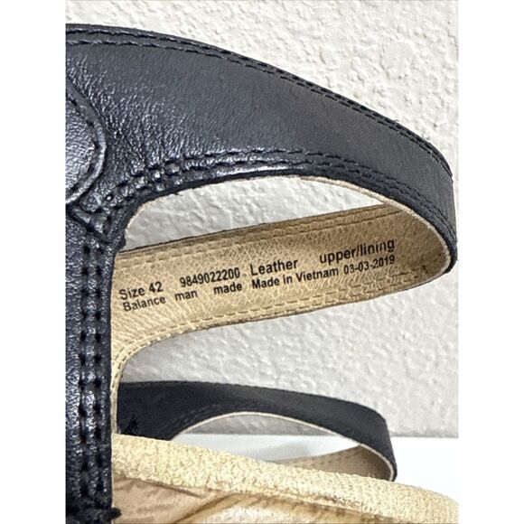 Dansko Season Sandals Ankle Strap Slingback Black Leather Womens EU 42 11.5 12 - Picture 11 of 11